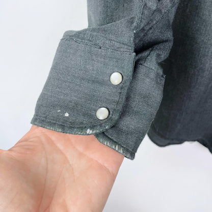 vintage roughrider snap button western shirt - size small