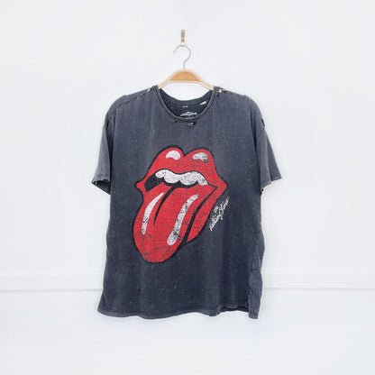 rolling stones x bravado 2022 oversized distressed tongue graphic tee