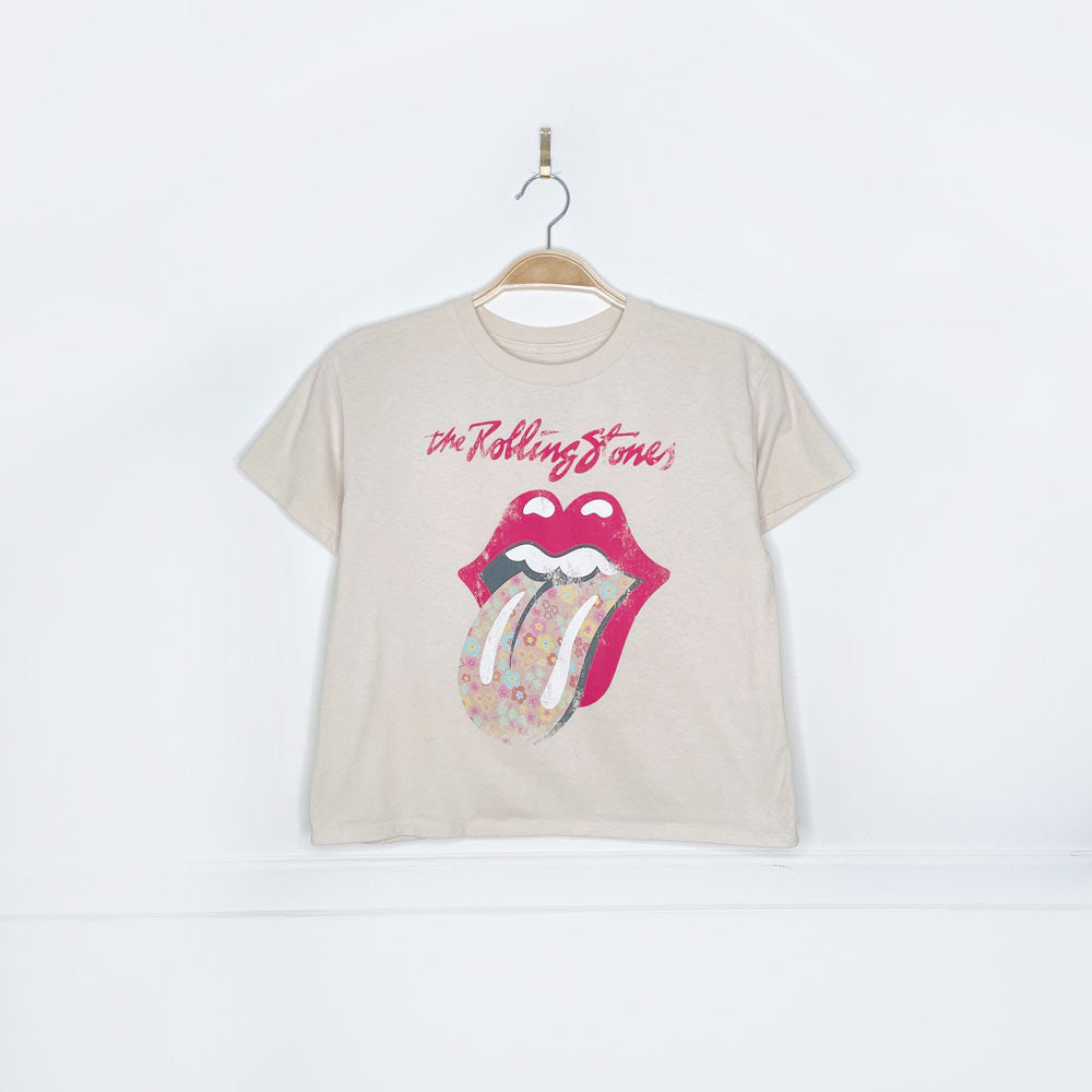 the rolling stones flower power tongue tee