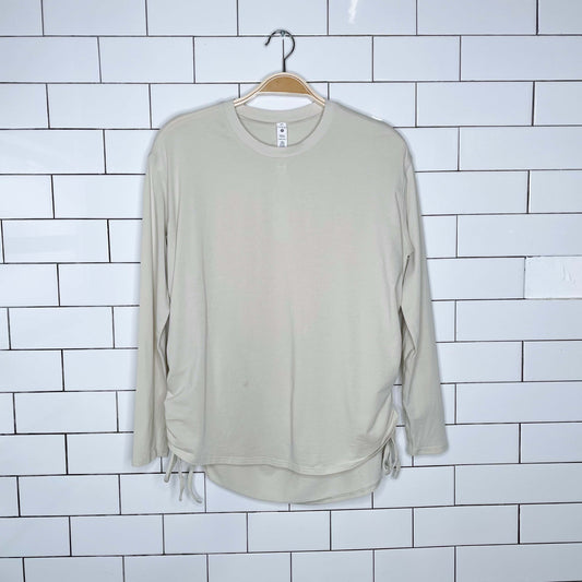 lululemon 2022 pima cotton side-cinch long sleeve shirt - size 4