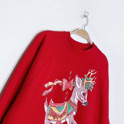 vintage 90s the wildside rudolph crew - size large