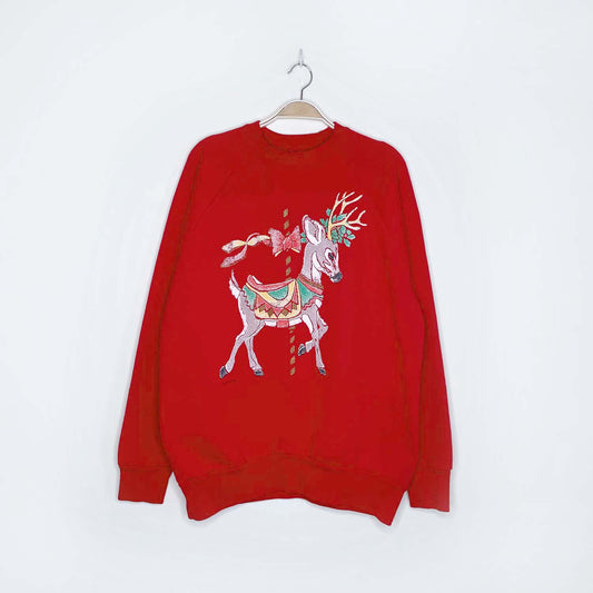 vintage 90s the wildside rudolph crew - size large
