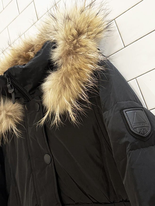 rudsak atelier noir down detachable raccoon fur hooded parka - good market thrift store