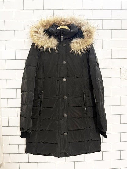 rudsak atelier noir down detachable raccoon fur hooded parka - good market thrift store