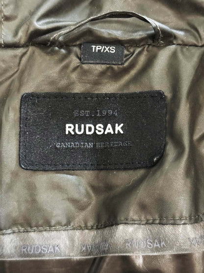 rudsak gloria down form - fitting raccoon fur puffer coat - good market thrift store