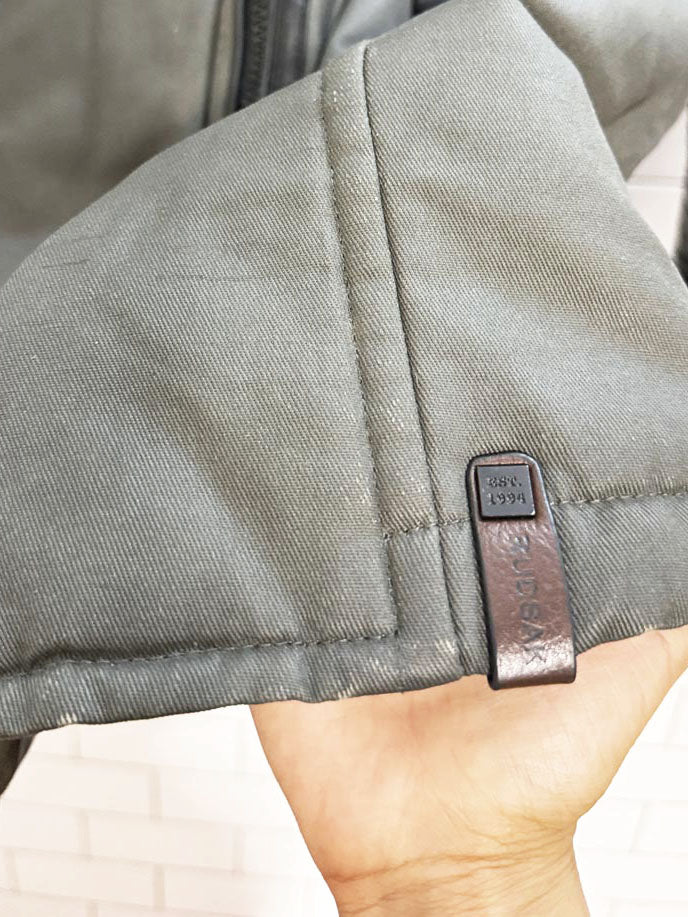 rudsak leather sleeve wolf fur trim hooded parka - good market thrift store