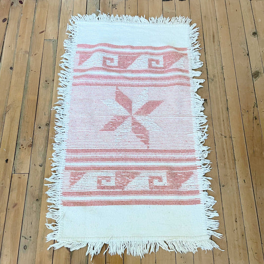 vintage morrocan pink kilim double sided rug