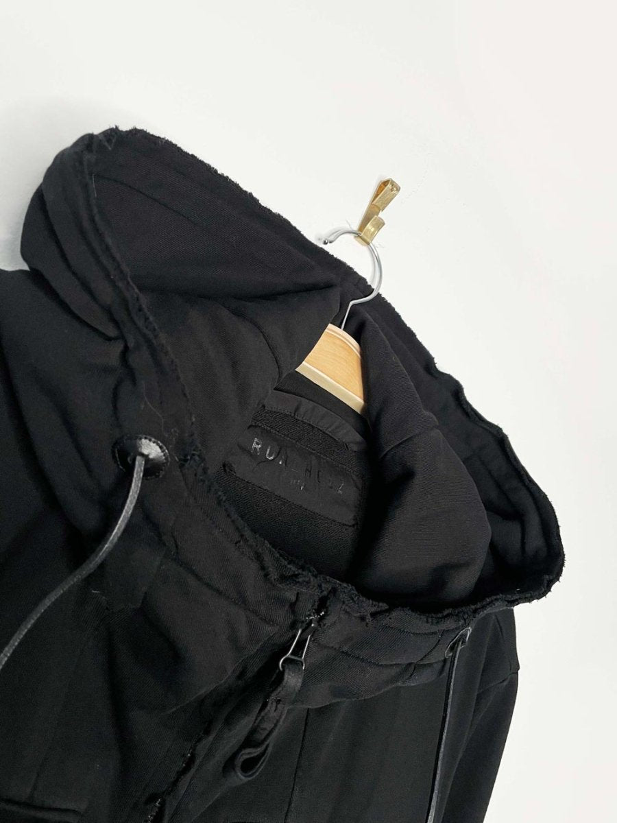 rundholtz dip raw edge deconstructed full zip cotton hoodie - good market thrift store