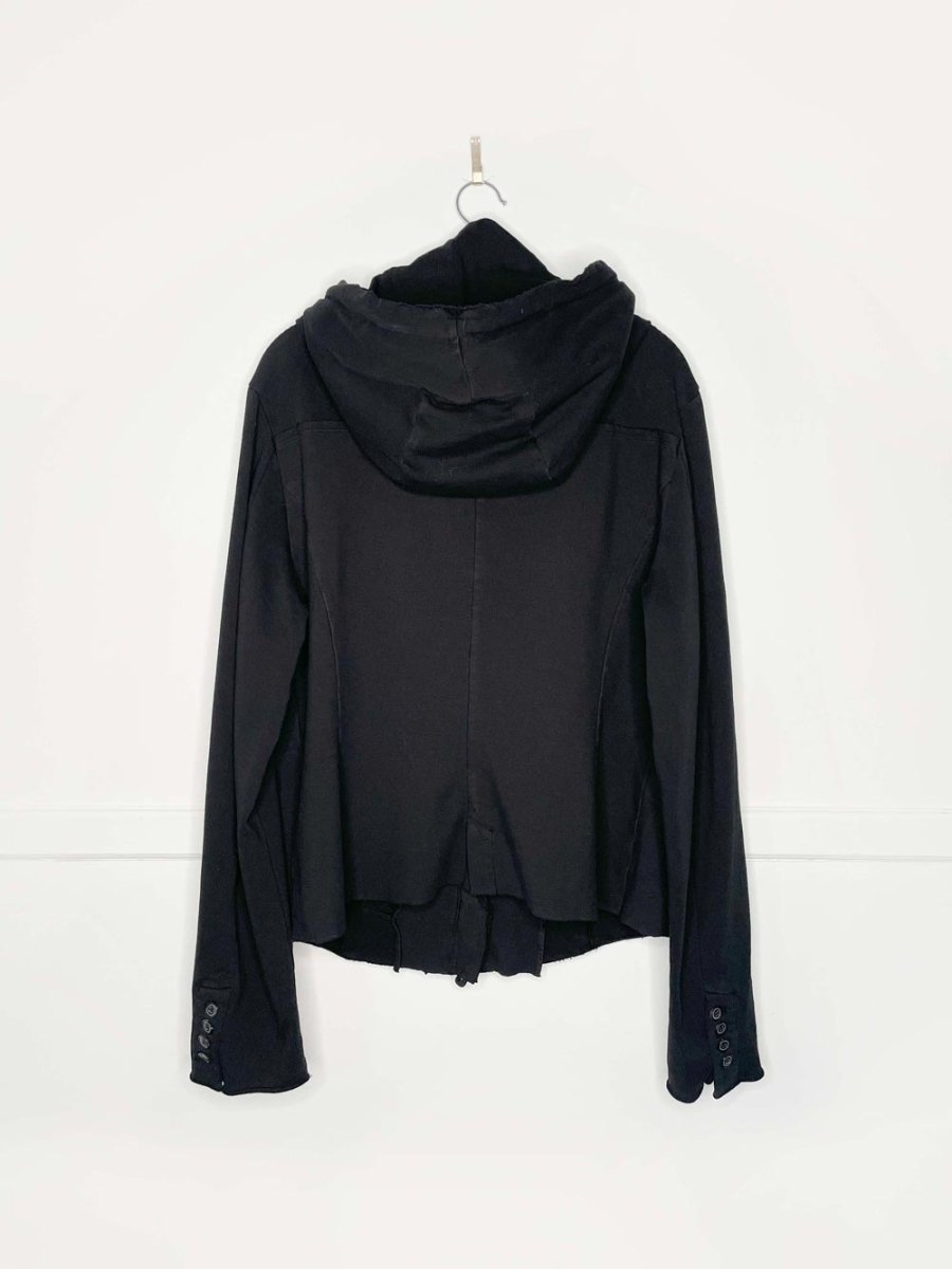 rundholtz dip raw edge deconstructed full zip cotton hoodie - good market thrift store