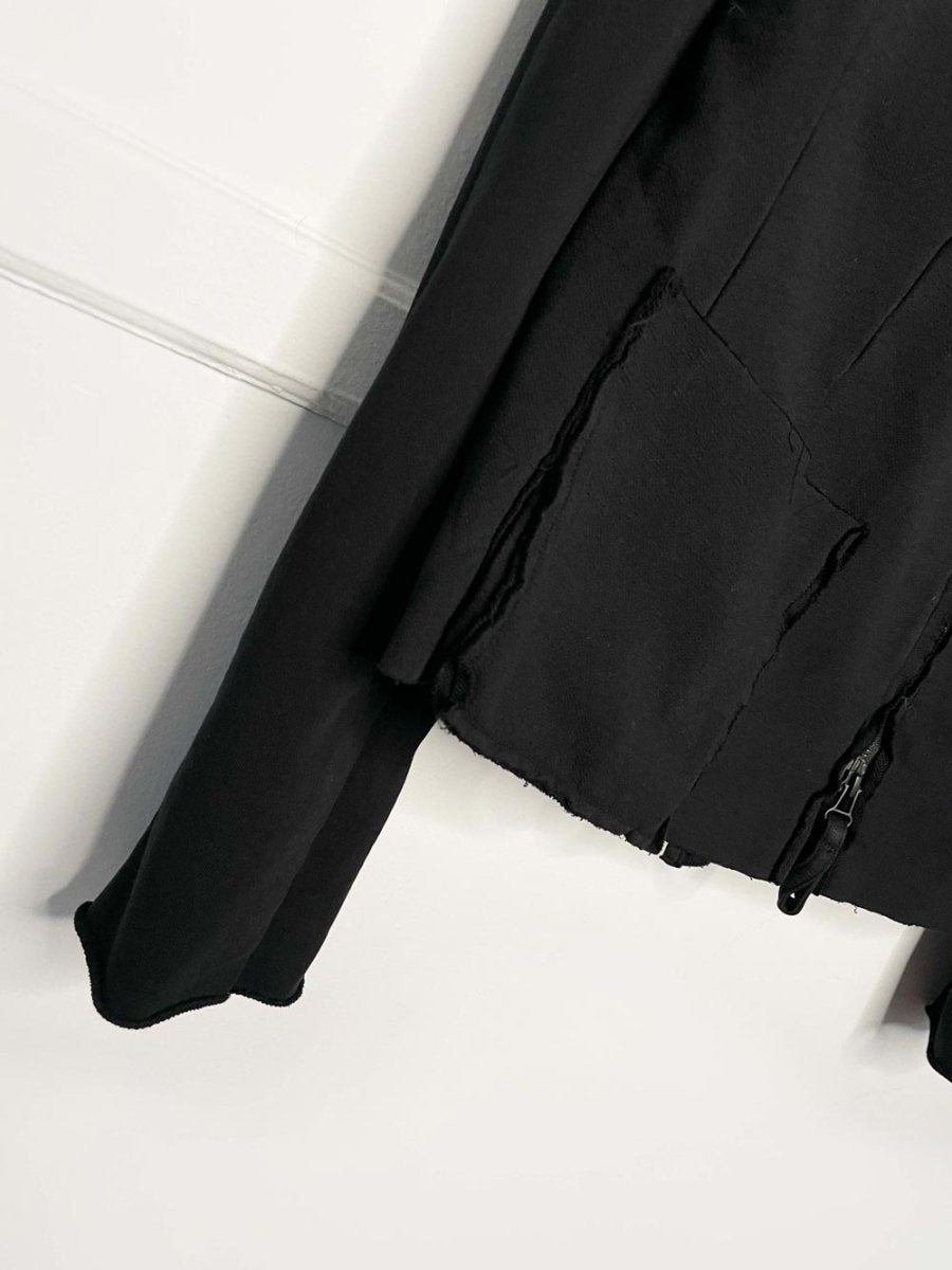 rundholtz dip raw edge deconstructed full zip cotton hoodie - good market thrift store