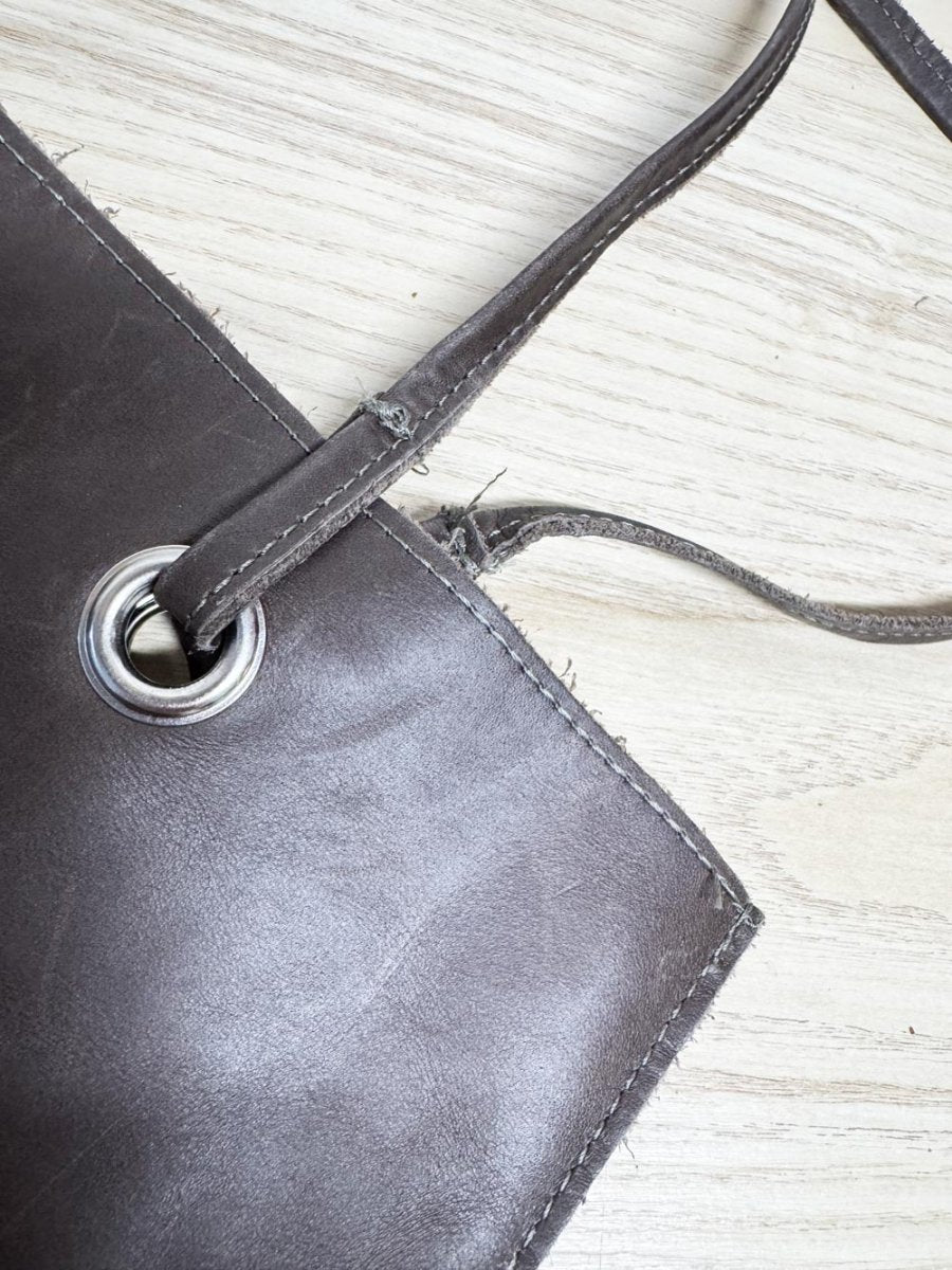 rustic leather shoulder tote bag - good market thrift store