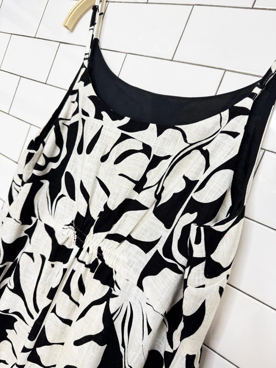 rw&co linen-blend floral tiered maxi dress - good market thrift store