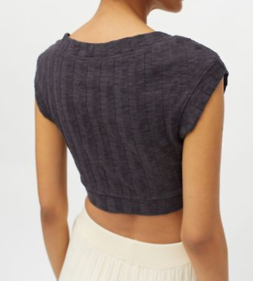 bdg chunky rib deep plunge knit vest top