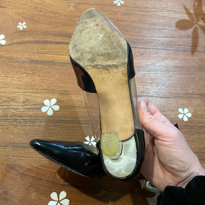 sacha london leather acrylic see through pumps - size 7.5