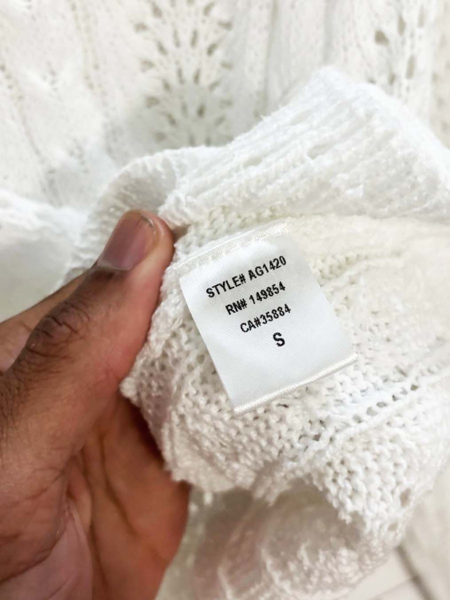 sadie & sage crochet loose knit sweater - good market thrift store