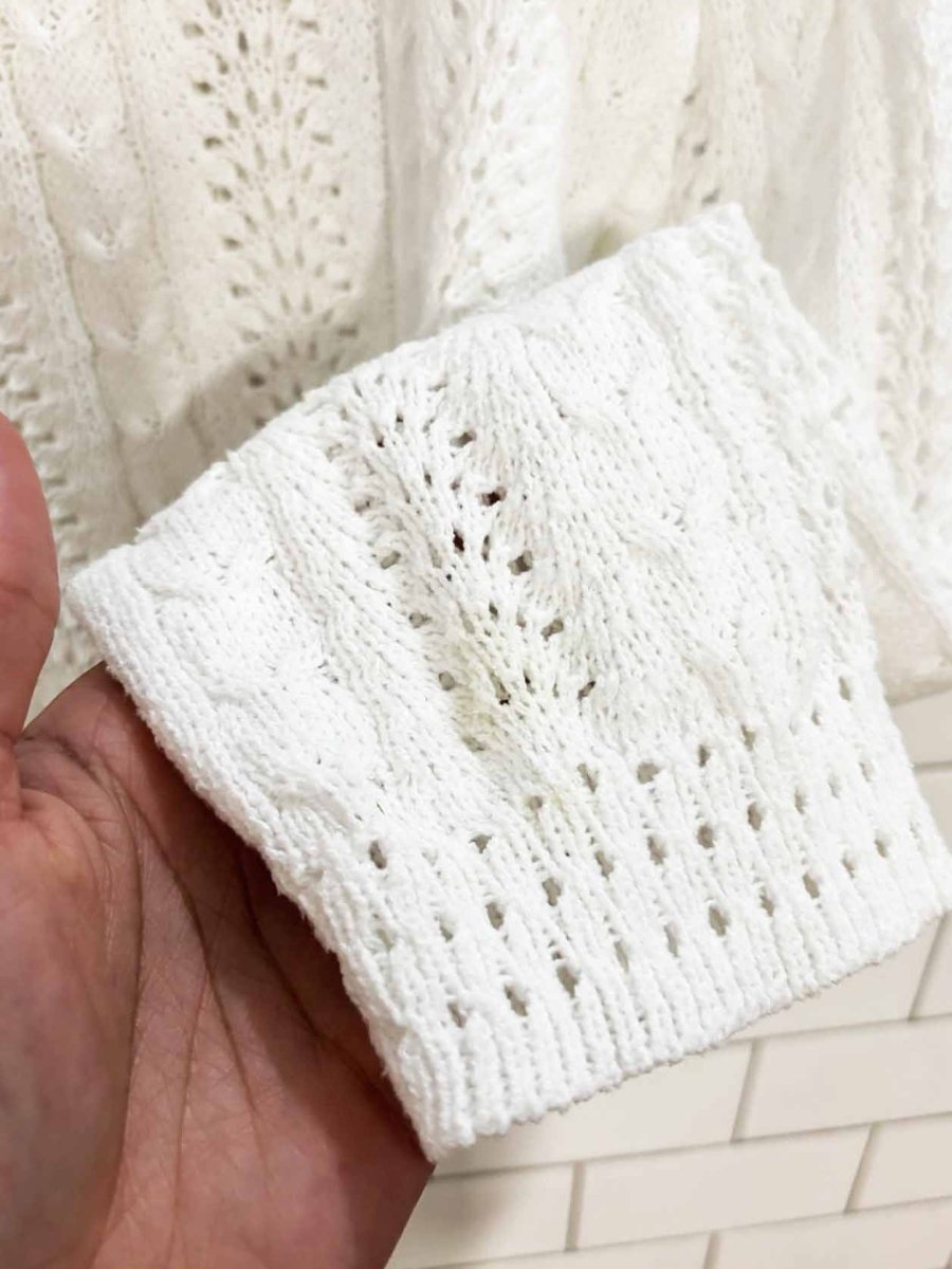 sadie & sage crochet loose knit sweater - good market thrift store