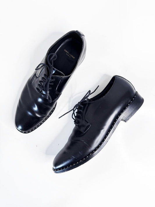 saint laurent dylan studded leather derby shoe - good market thrift store