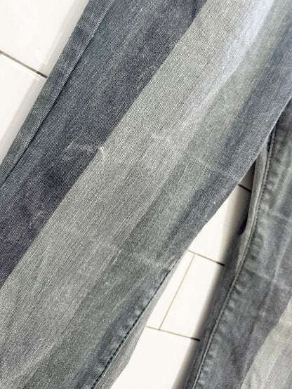 saints & hearts striped frayed bell bottom flared jeans - good market thrift store