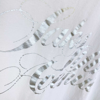 vintage saks fifth avenue metallic logo tee