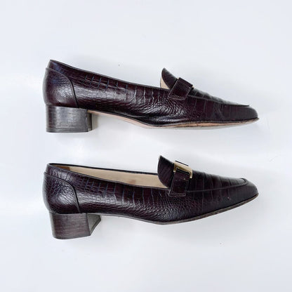 vintage salvatore ferragamo croc low heel loafer
