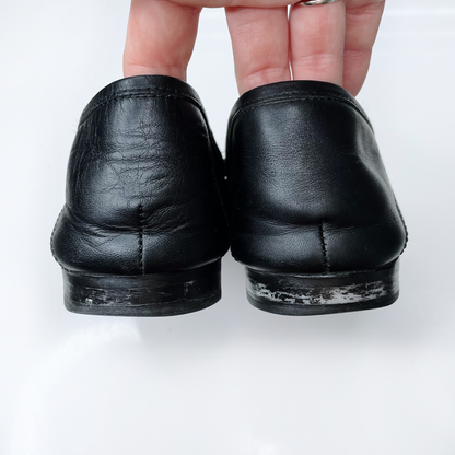 sam edelman black leather loraine horsebit loafers - size 10