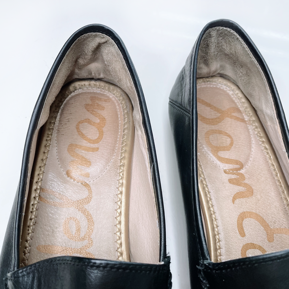 sam edelman black leather loraine horsebit loafers - size 10