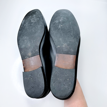 sam edelman black leather loraine horsebit loafers - size 10
