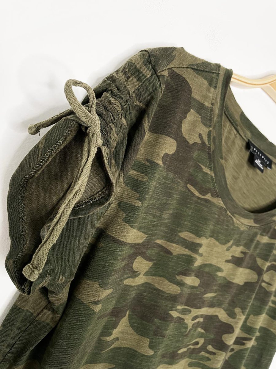 sanctuary camo tie sleeve t-shirt dress | anthropologie - good market thrift store