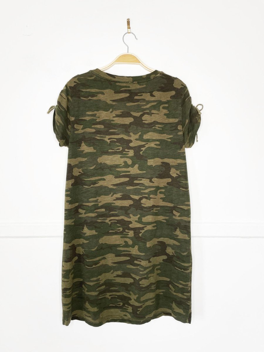 sanctuary camo tie sleeve t-shirt dress | anthropologie - good market thrift store