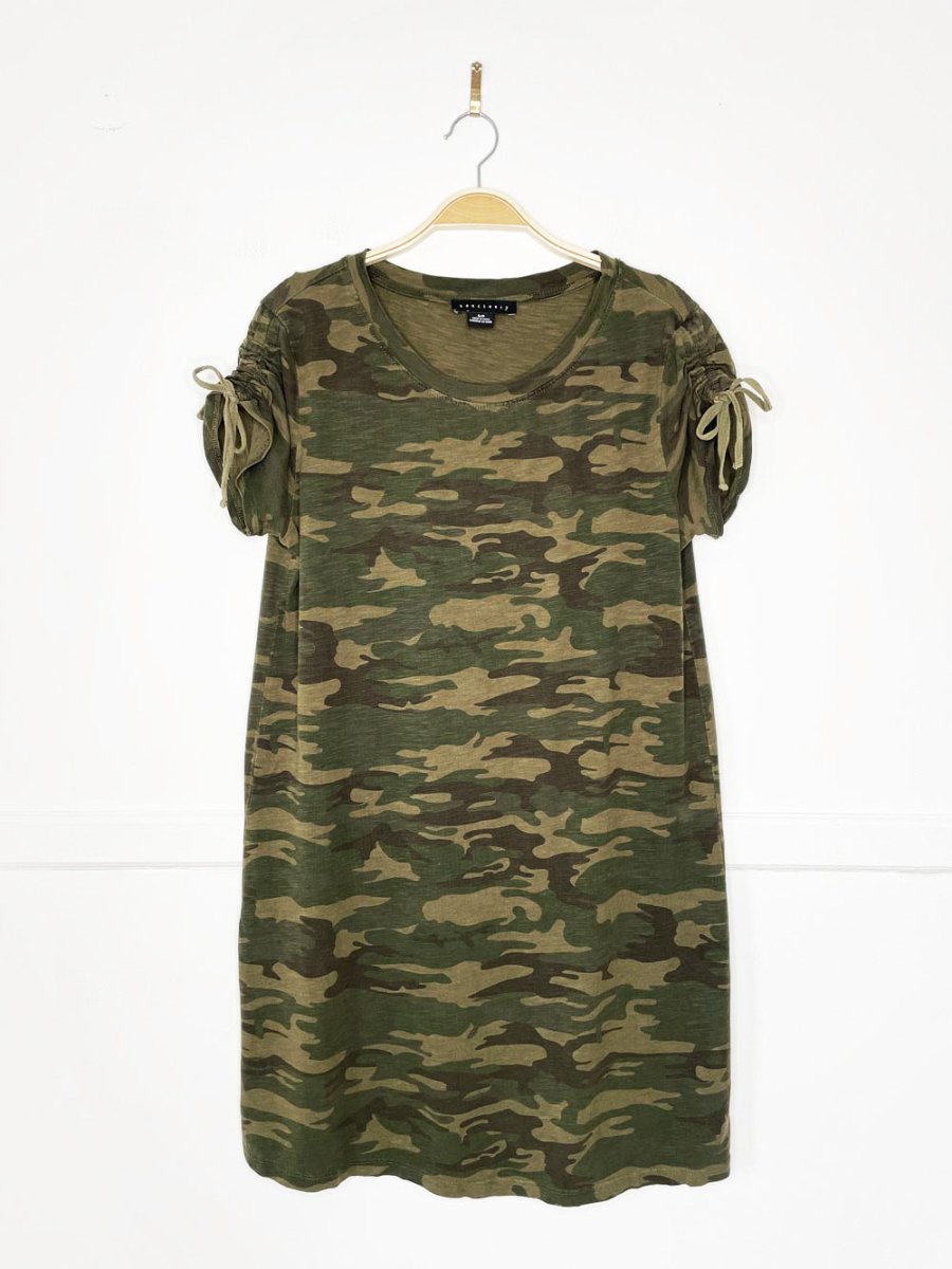 sanctuary camo tie sleeve t-shirt dress | anthropologie - good market thrift store