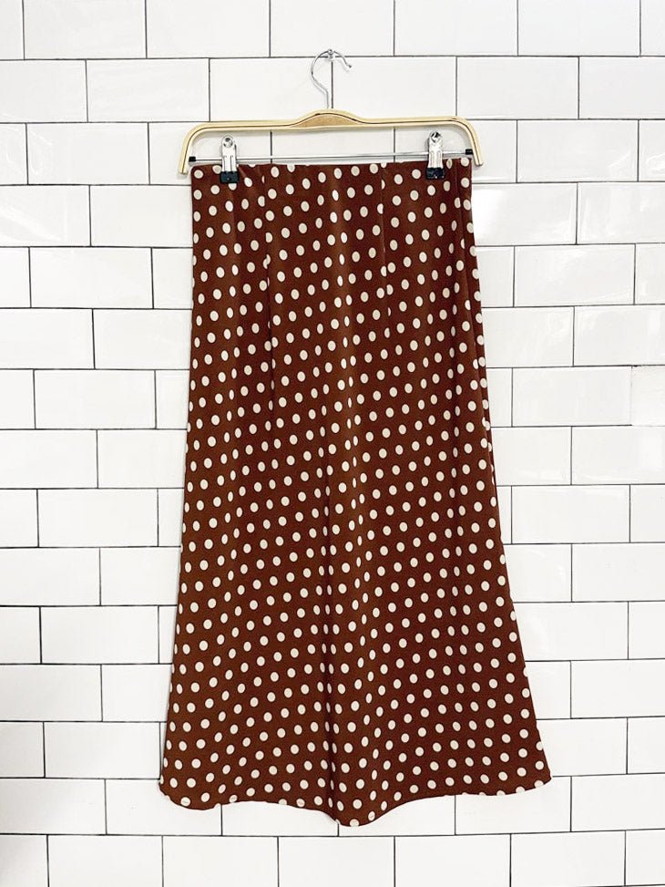 sanctuary satin polka dot midi skirt | anthropologie - good market thrift store