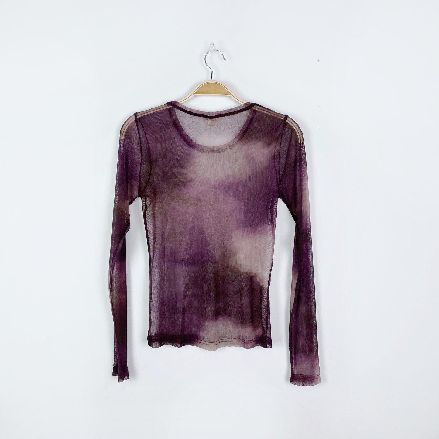 vintage 00s sandwich purple sheer long sleeve - size medium