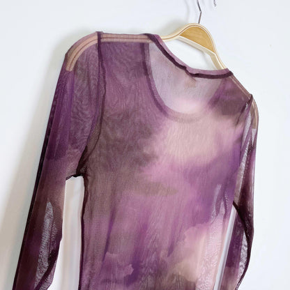 vintage 00s sandwich purple sheer long sleeve - size medium