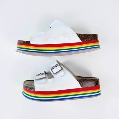madden girl purr rainbow platform sandals