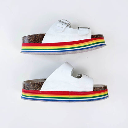madden girl purr rainbow platform sandals