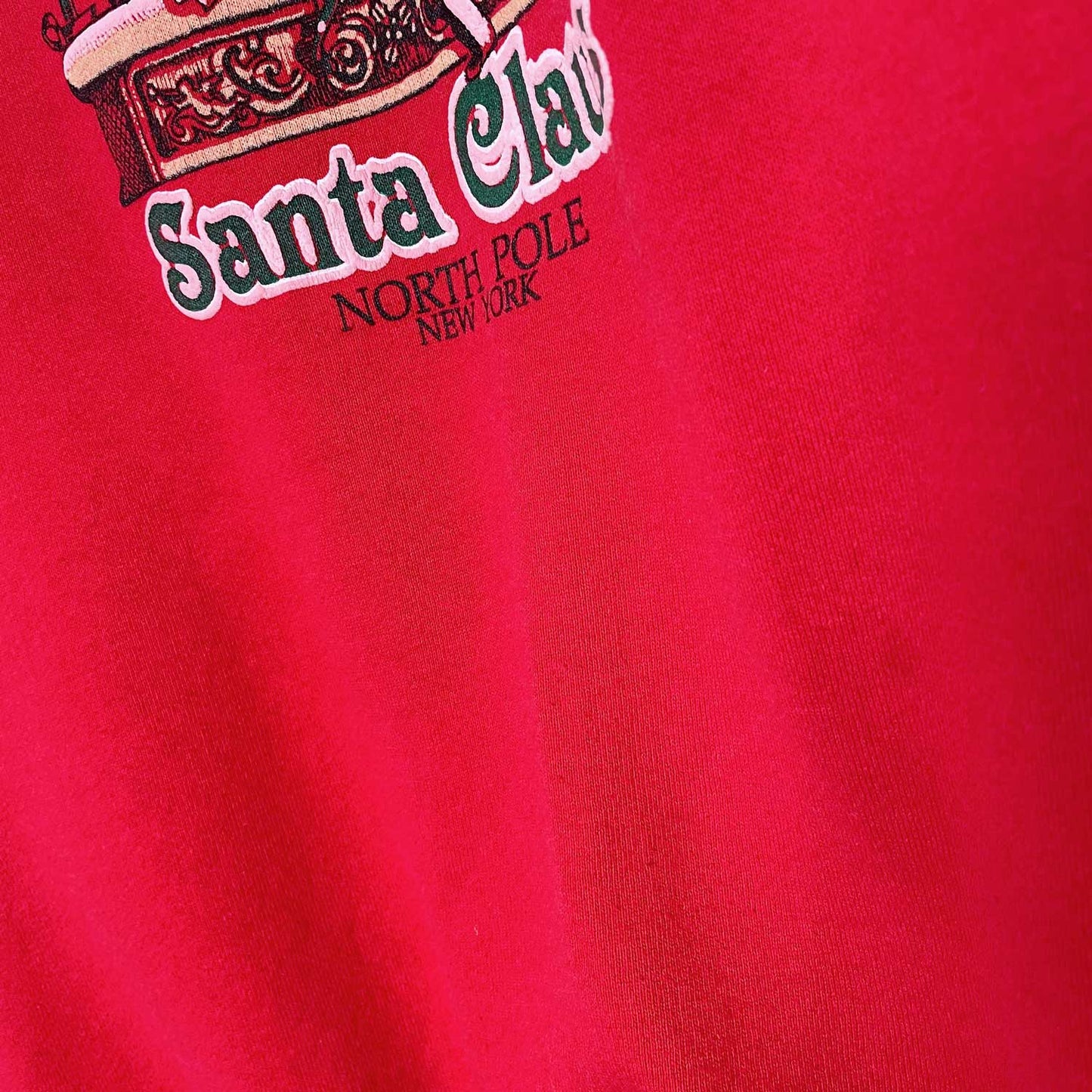 vintage i believe in santa graphic crew - size xl