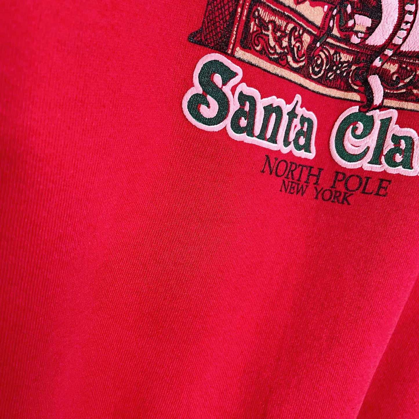 vintage i believe in santa graphic crew - size xl