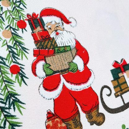 vintage santa square table cloth