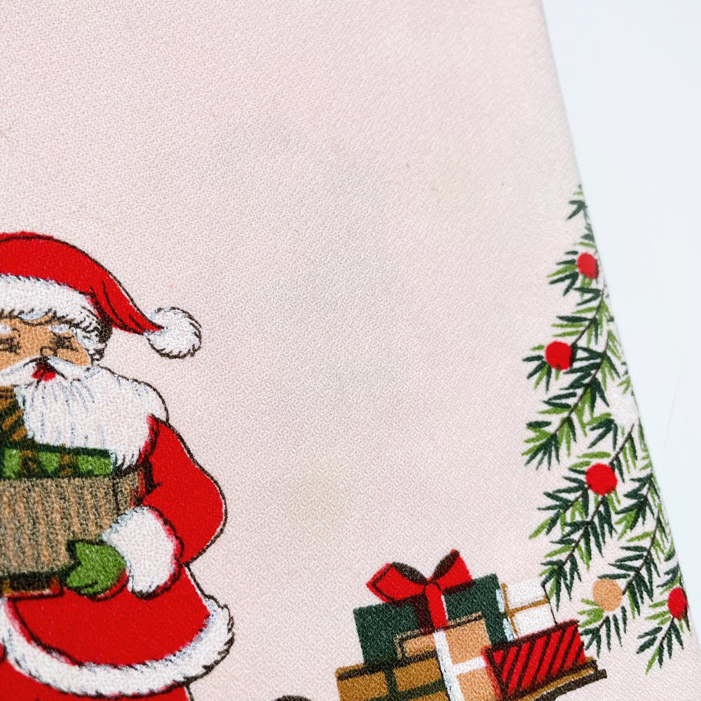 vintage santa square table cloth