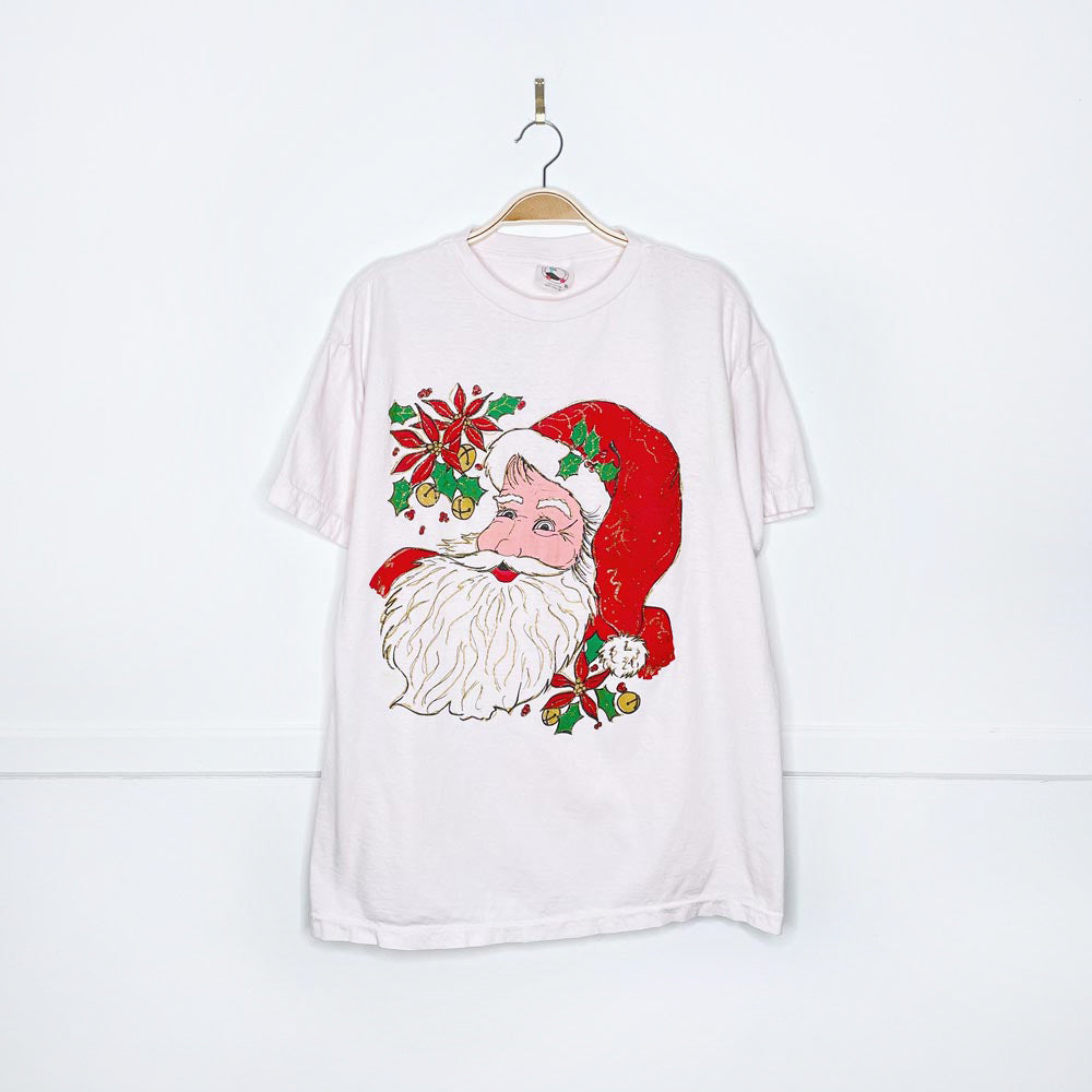 vintage santa glitter graphic tee