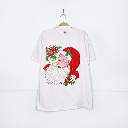 vintage santa glitter graphic tee