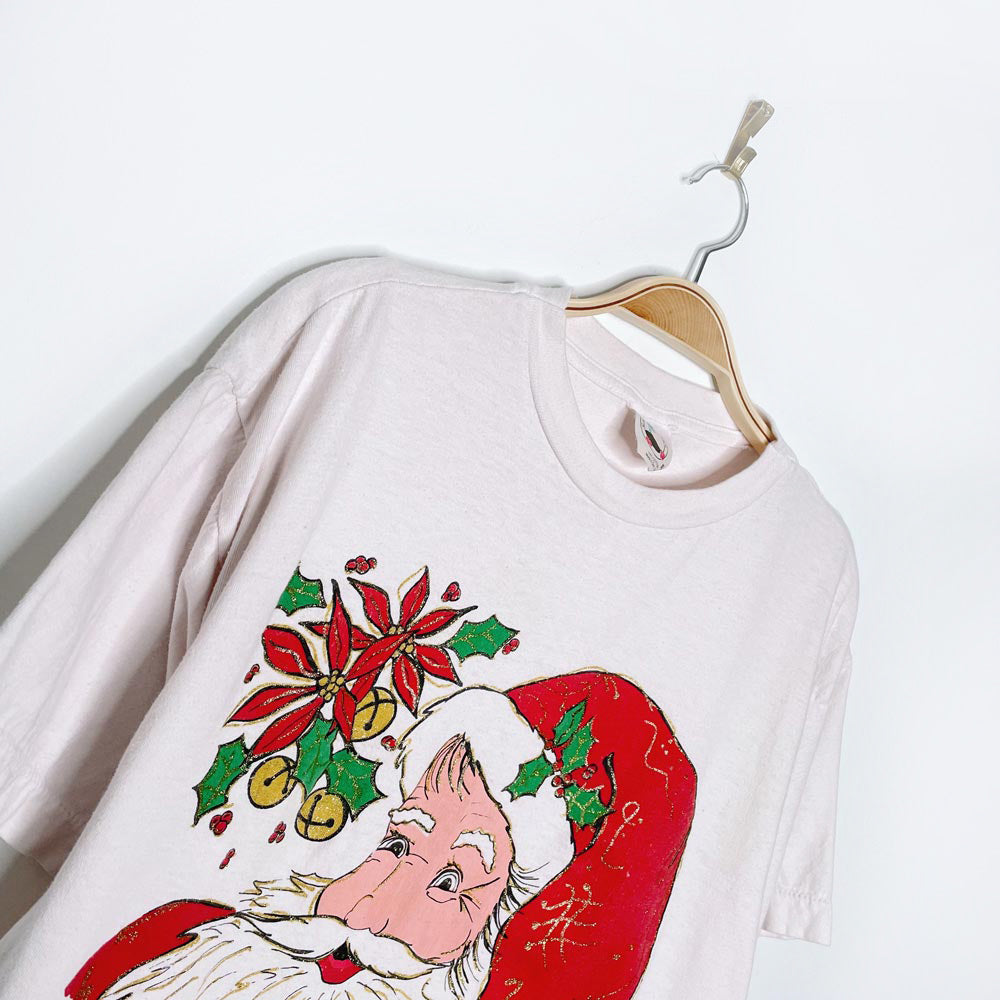 vintage santa glitter graphic tee