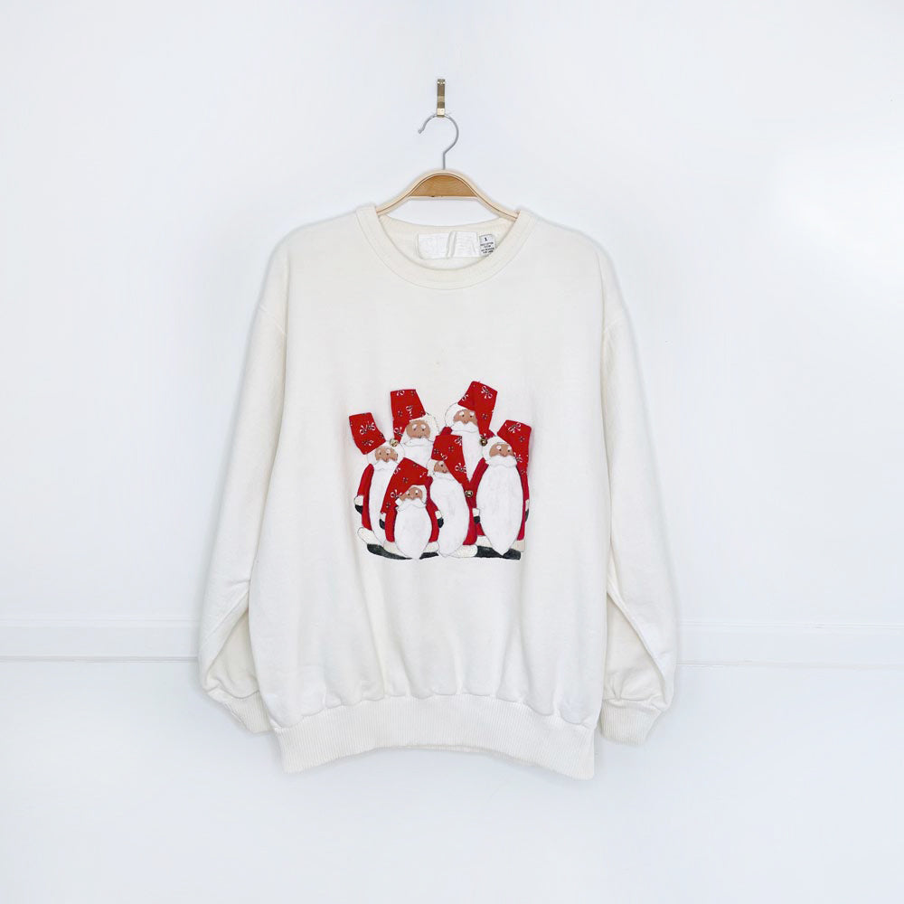 vintage 90s handmade santas + bells crew