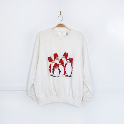 vintage 90s handmade santas + bells crew