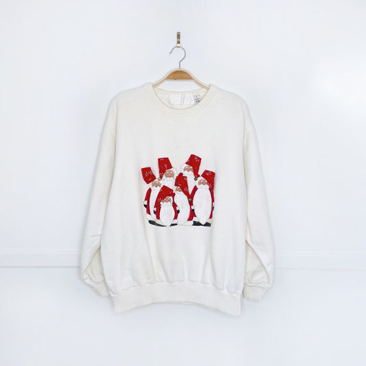 vintage 90s handmade santas + bells crew