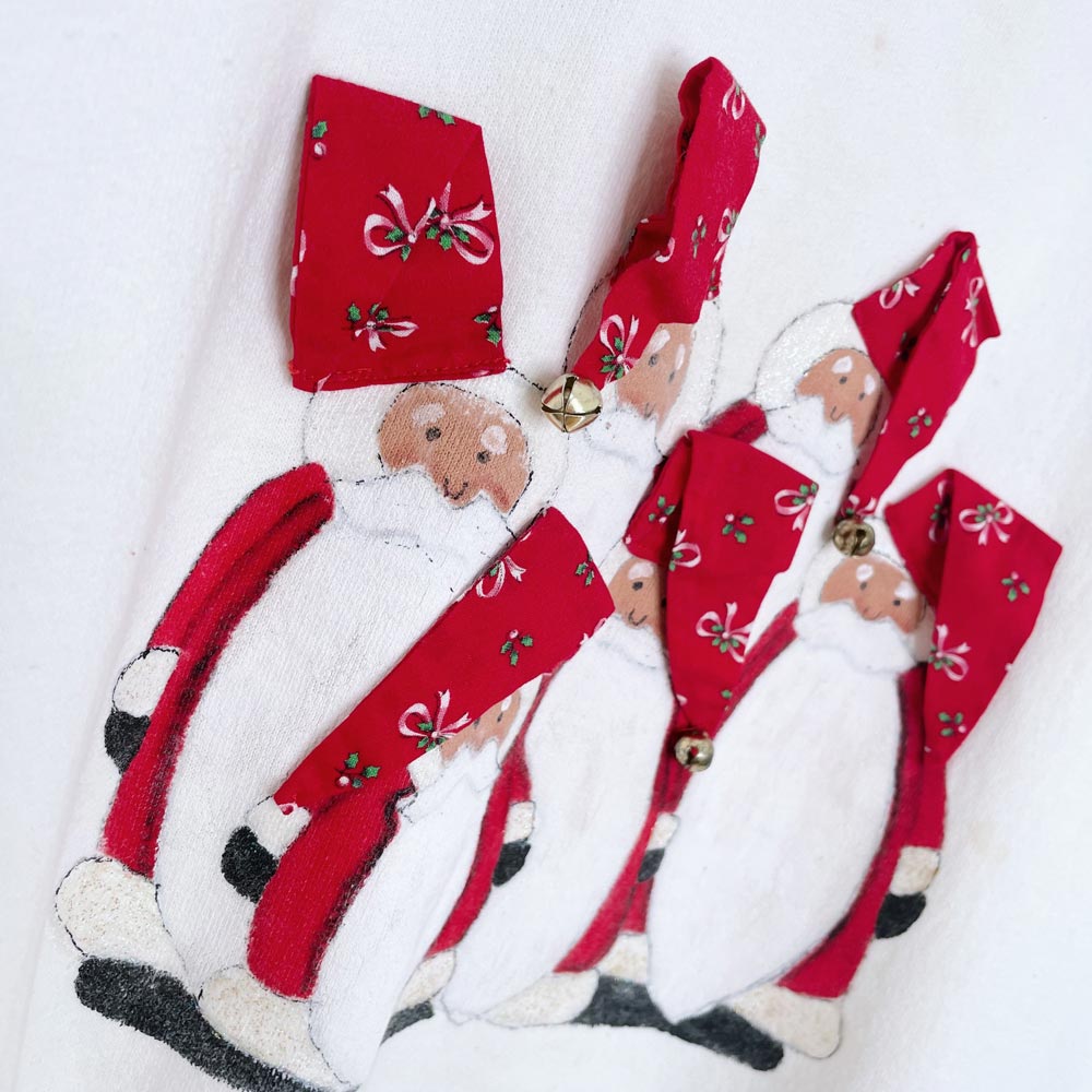 vintage 90s handmade santas + bells crew