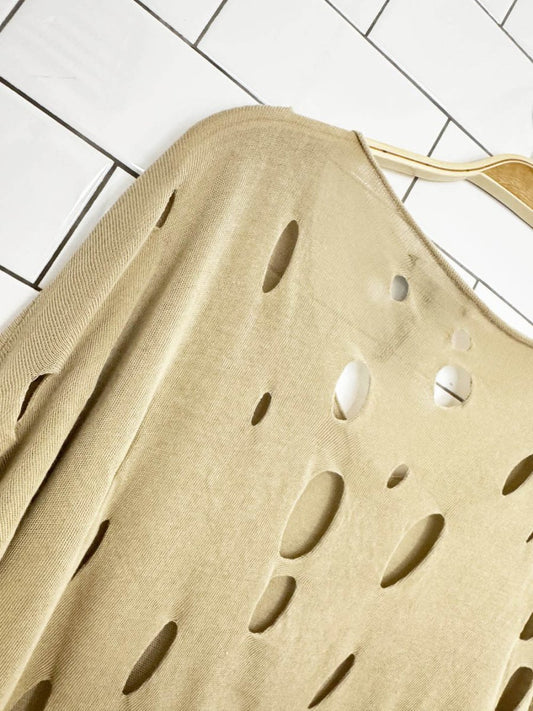 sarah pacini distressed long sleeve knit top | made in Italy - good market thrift store