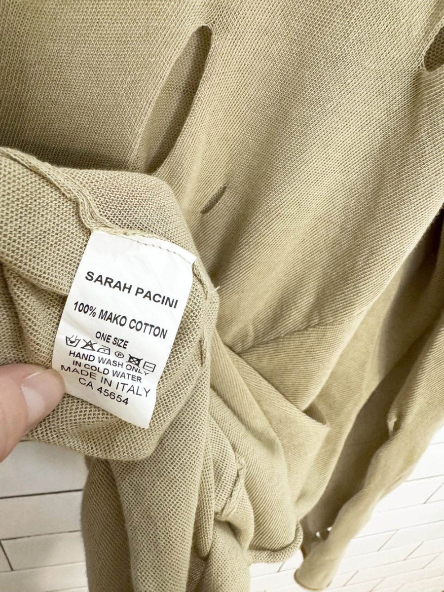 sarah pacini distressed long sleeve knit top | made in Italy - good market thrift store