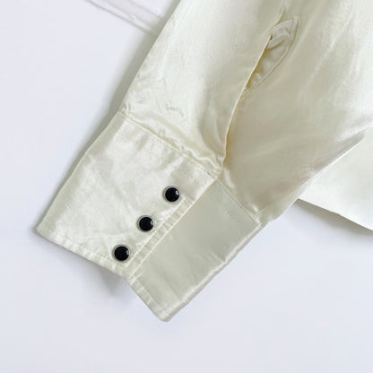 vintage 80s ranch and town satin fringe western shirt | made in USA