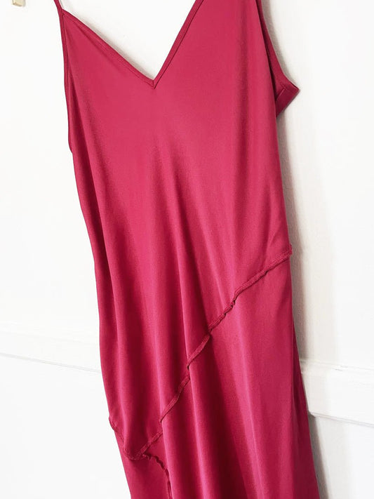 saturday sunday 2025 rosalina satin slip midi dress | anthropologie - good market thrift store